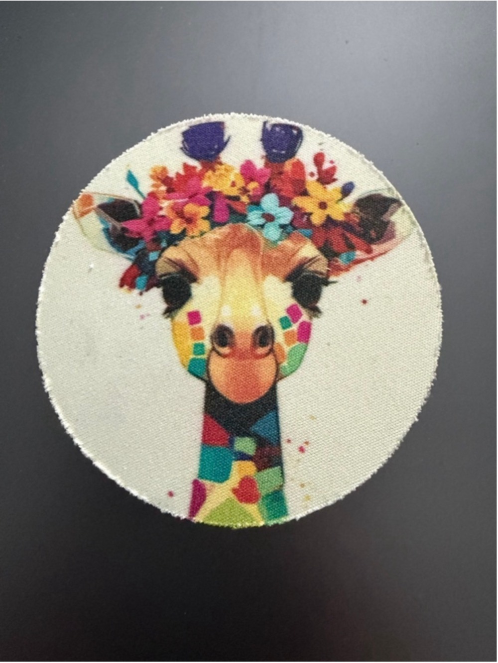 Car / Dining Coaster One Size White Multi-color Giraffe